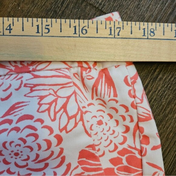 Talbots Womens Perfect Skimmer Cropped Capri Pants Sz 10 Floral Print Pink White - Picture 8 of 9